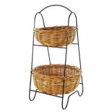 Two Tier Round Basket, Display Rack, 15" x 26"