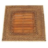 Rattan Square Charger, 12" x 12"