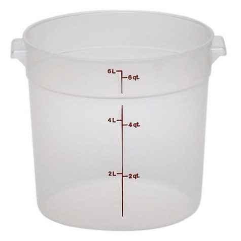 Cambro RFS6PP190 6 Qt Round Container Wirh RFSC6PP190 Translucent Lid 