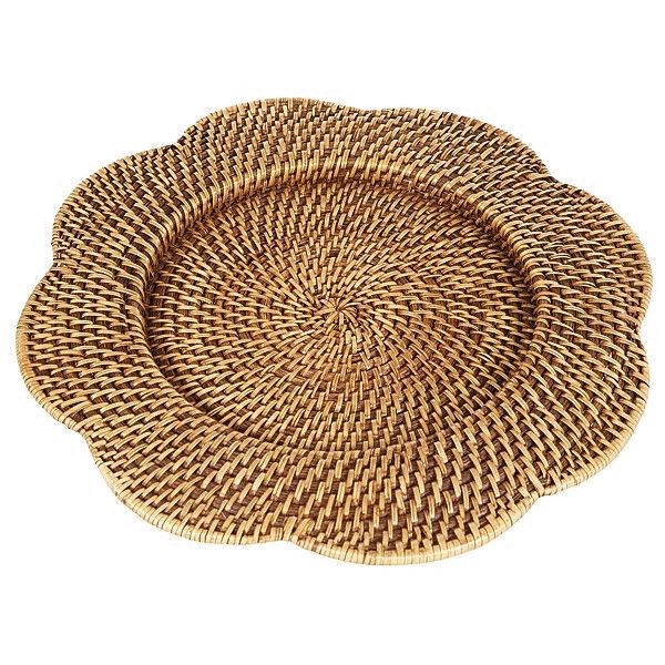 Rattan Scalloped Charger, 13" Dia
