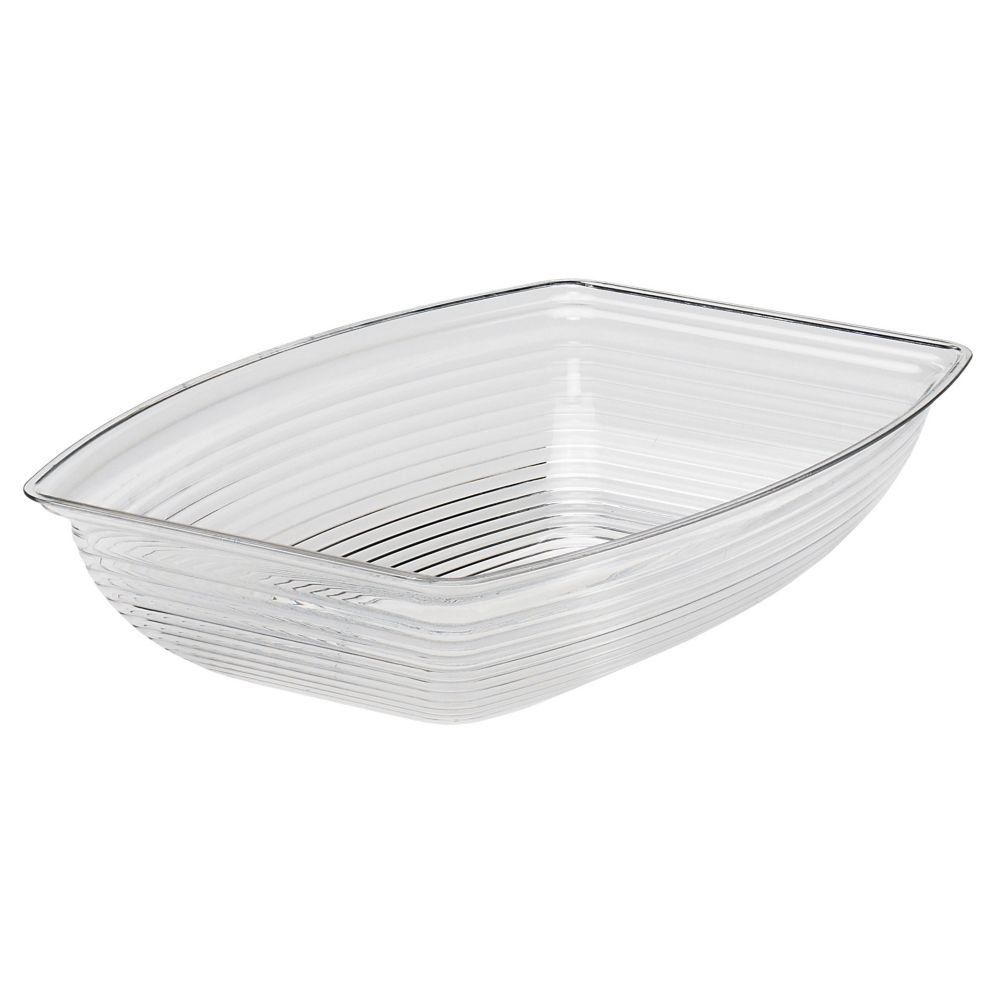 Cambro&reg; Camwear&reg; Clear Rectangular 2.9 Qt. Ribbed Bowl