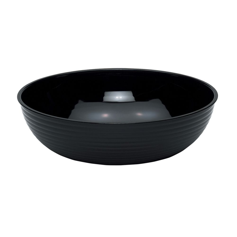 Cambro&reg; Camwear&reg; Black 20.2 Qt. Round Ribbed Bowl