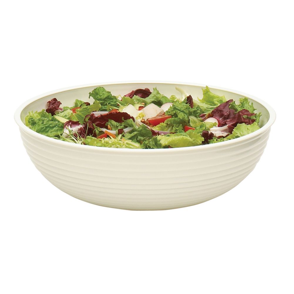 Cambro&reg; Camwear&reg; White 20.2 Qt. Round Ribbed Bowl
