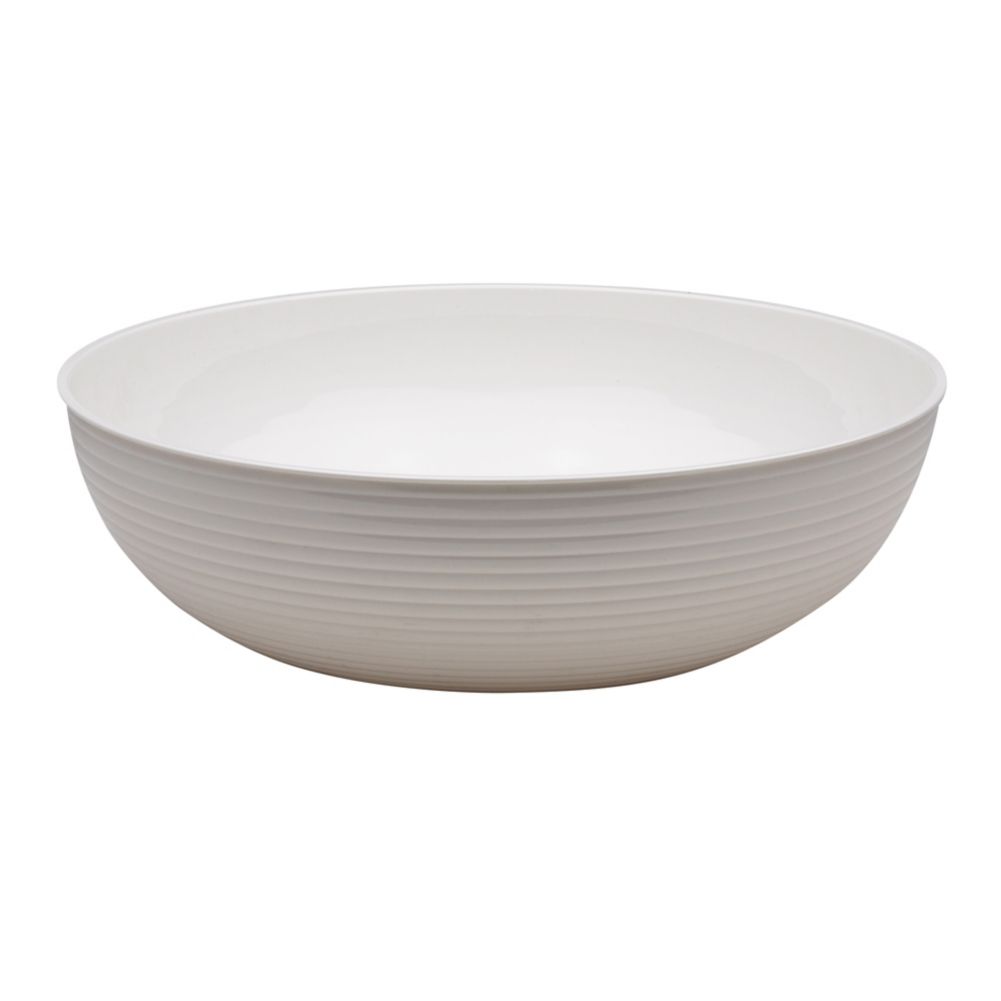 Cambro&reg; Camwear&reg; White 5.8 Qt. Round Ribbed Bowl