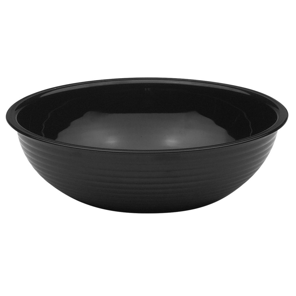 Cambro&reg; Camwear&reg; Black 1.65 Qt. Round Ribbed Bowl