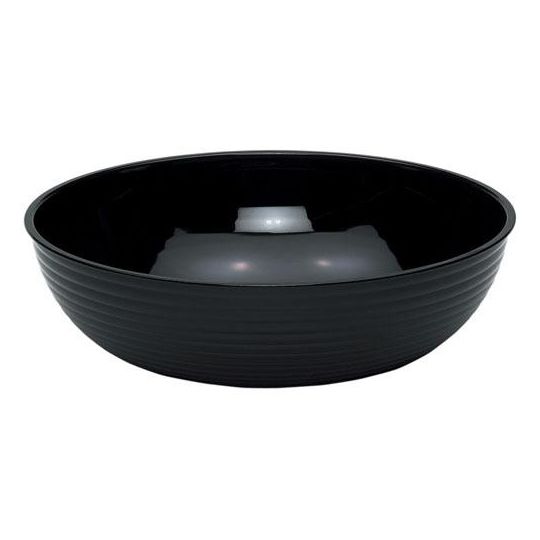 Cambro&reg; Camwear&reg; Black 40 Qt. Round Ribbed Bowl