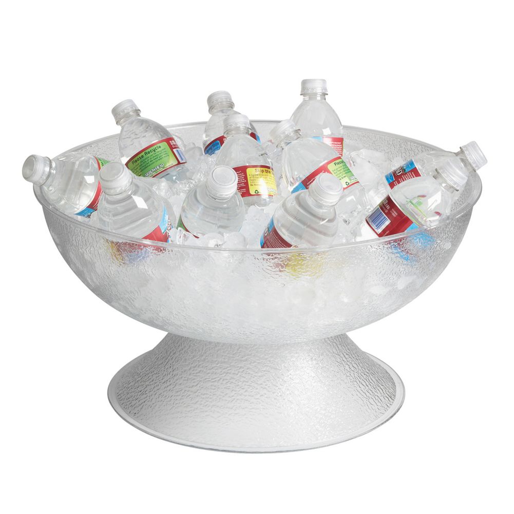 Cambro Camwear&reg; Pedestal Punch Bowl, Pebbled, 11.2 Qt