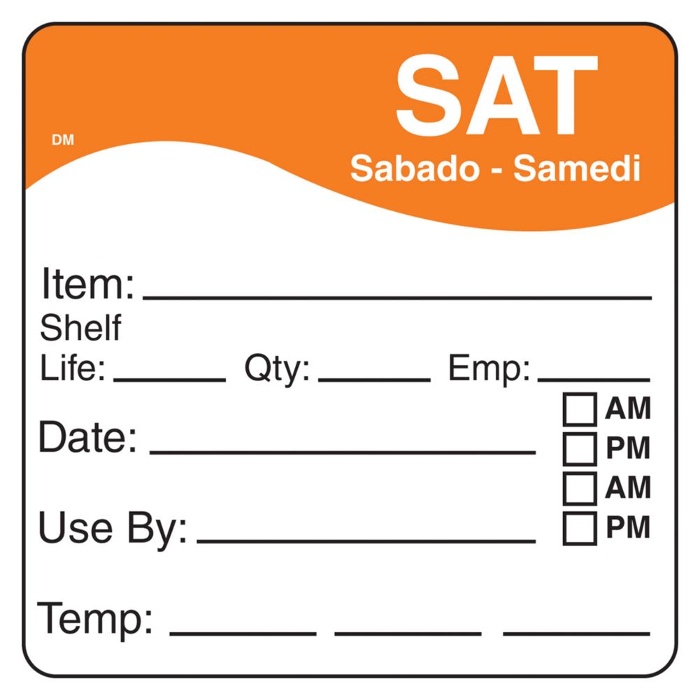 DayMark DissolveMark&trade; 2&frac12;" Saturday Day Square