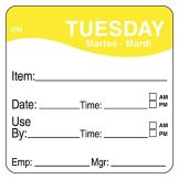 DayMark DissolveMark&trade; 2" Tuesday Use By Day Square