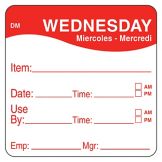 DayMark DissolveMark&trade; 2" Wednesday Use By Day Square