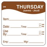 DayMark DissolveMark&trade; 2" Thursday Use By Day Square