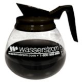 Bloomfield&reg; Black Handle Glass Reg. Coffee Pot w/ Wasserstrom Logo