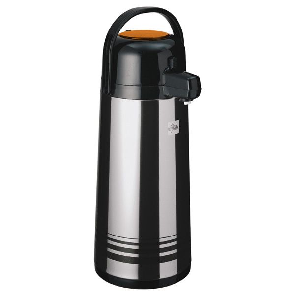 Update International Brushed S/S 2.5 L Airpot w/ Orange Push Top