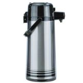 Update International Brushed S/S 2.5 L Airpot w/ Black Push Top