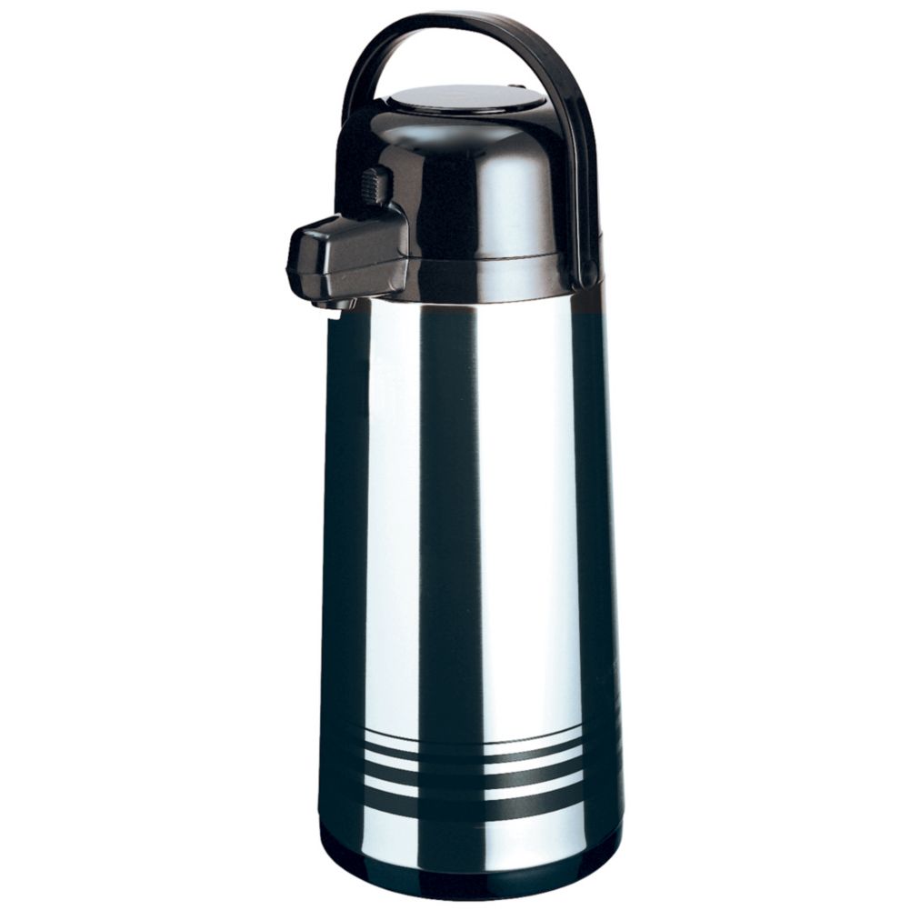 Update International Brushed S/S 2.5 L Airpot w/ Black Push Top