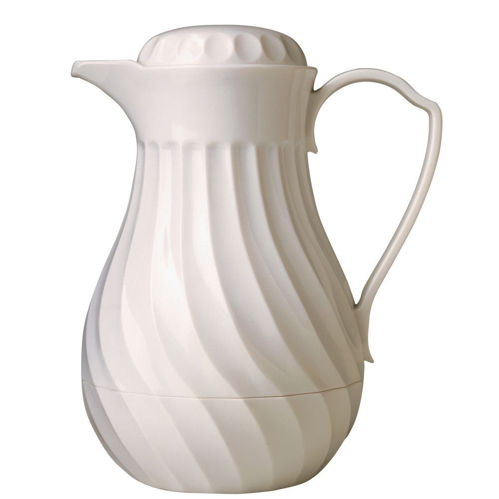 Vollrath Tilt n Pour SwirlServe White Insulated 64 oz Beverage Server
