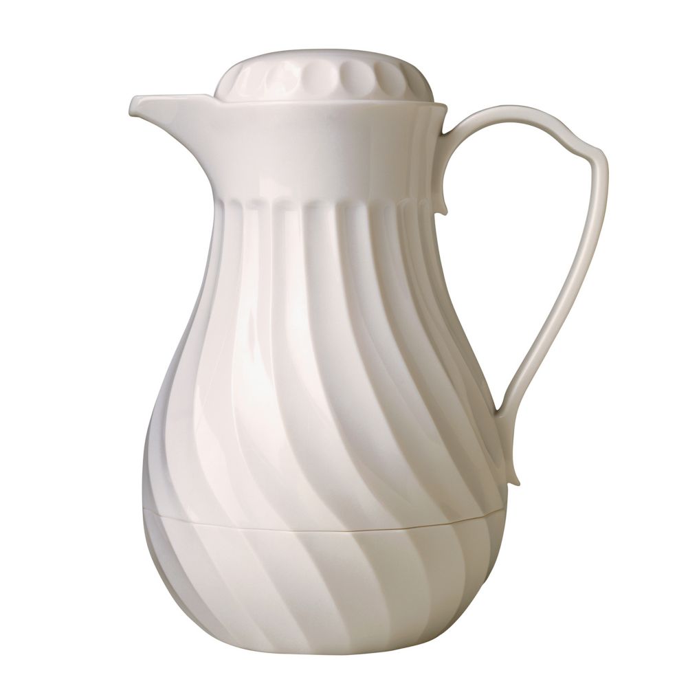 Vollrath Tilt & Pour SwirlServe White 42 Oz. Ins. Beverage Server