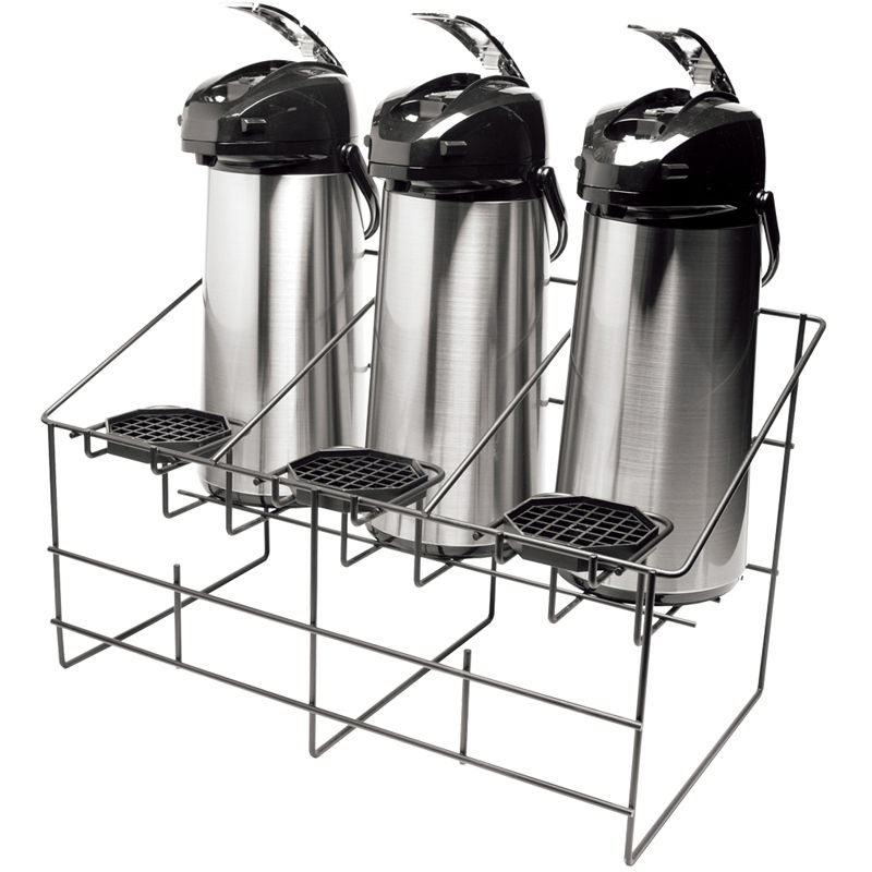 Service Ideas Black Steel Wire 3 Airpot Rack