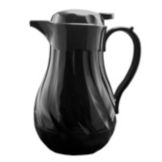 Update International Insulated Black 20 Oz Swirl Carafe w/ Push-Button