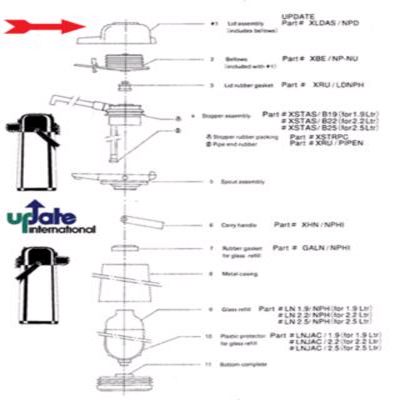 Update International Decaf Lid Assembly for FLSV Airpot