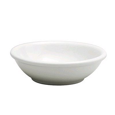 Oneida Delco Ceramicor Bright White Rolled Edge Fruit Dish 4-3/4"