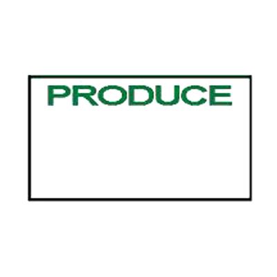 Produce Label, White W/ Green Lettering