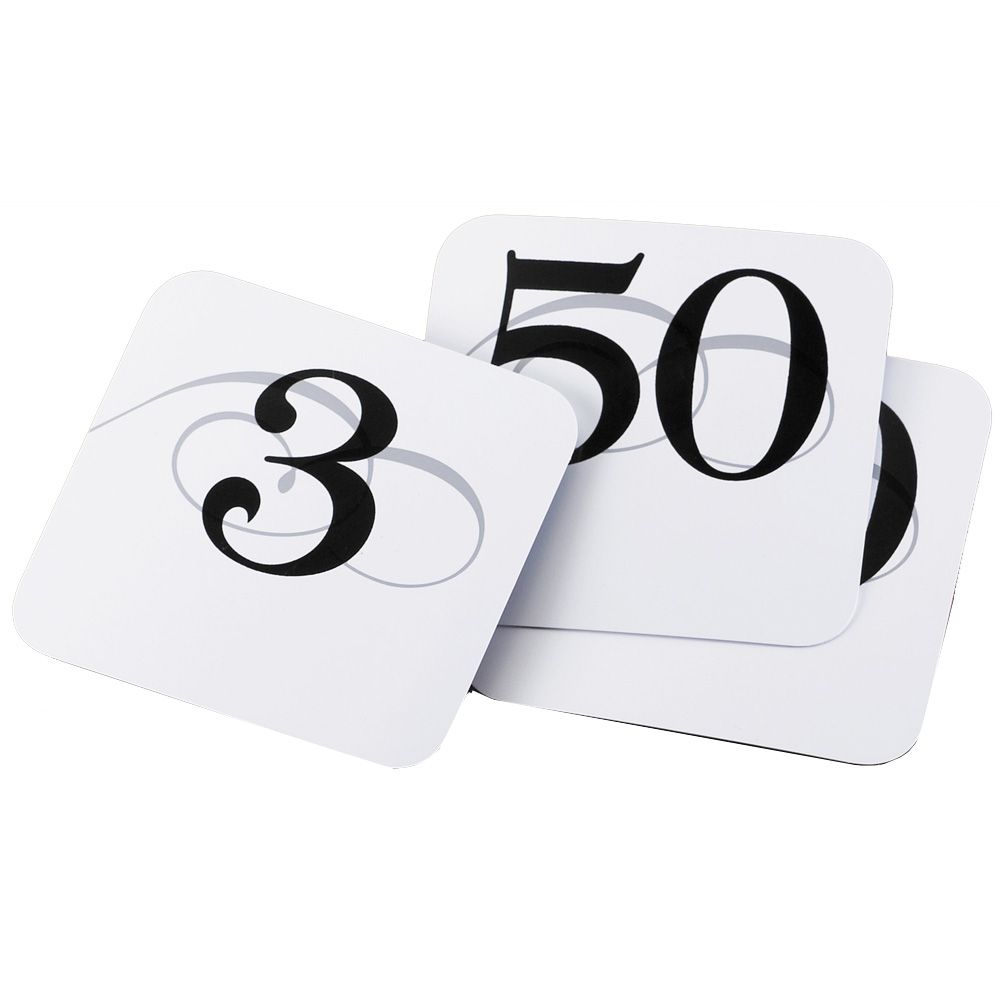 Cal-Mil # 51 - 100 White Number Cards