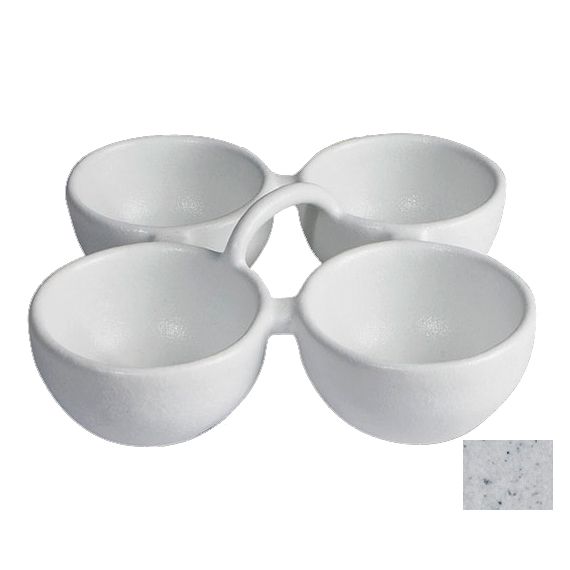 Bugambilia Marble White 4 Compartment 10.1 Oz Condiment Bowl w/ Handle