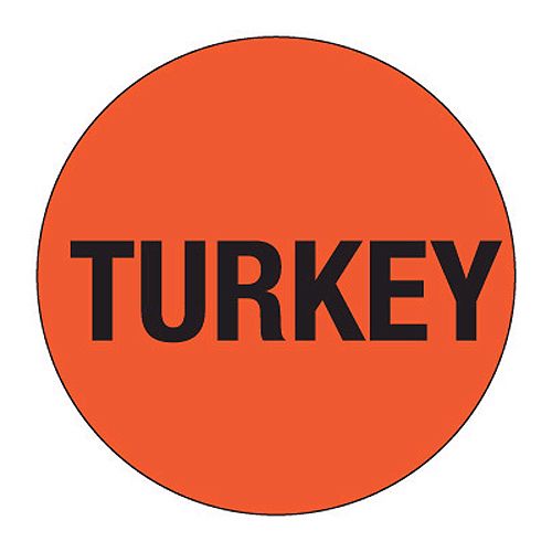 Cold Temp Red Deli "Turkey" 1" Label, Roll/1000