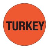 Cold Temp Red Deli "Turkey" 1" Label, Roll/1000