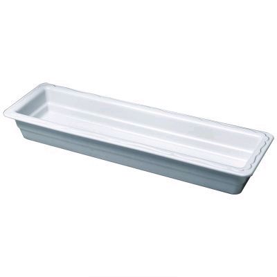 Hall&reg; China  Bright White China Half Long Food Pan
