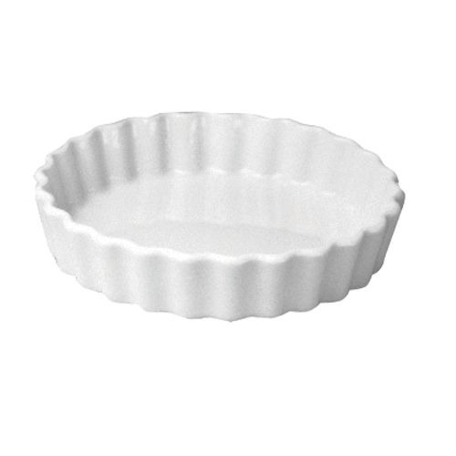 Hall&reg; China White 5 Oz. Round Fluted Souffle / Creme Brulee Dish
