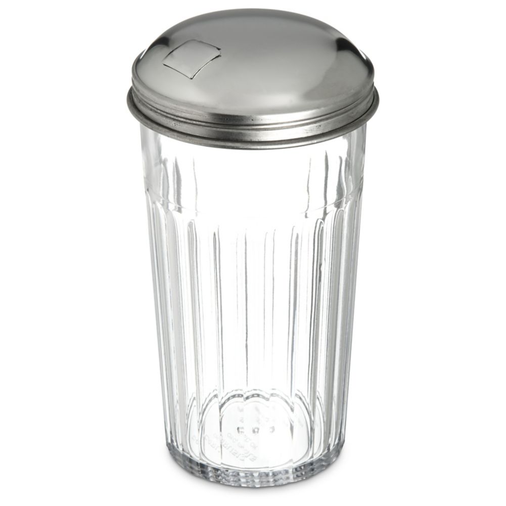 Carlisle Sugar Pourer w/ S/S Top, Clear, 12 oz