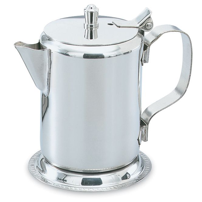 Mirror Finish S/S Gadroon Base Creamer / Server w/ Hinged Lid, 16 oz