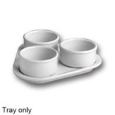 Hall&reg; China White Triangular Soup / Dessert Sampler Tray