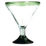 Aztecas Design Green Rim 24 Oz Margarita Glass