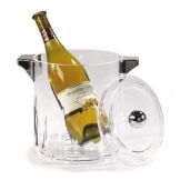 Carlisle&reg; Clear, 4.5 Qt Diamond Cut Acrylic Ice Bucket w/ Handles