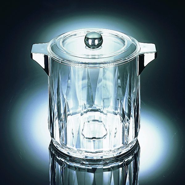 Carlisle&reg; Clear, 4.5 Qt Diamond Cut Acrylic Ice Bucket w/ Handles