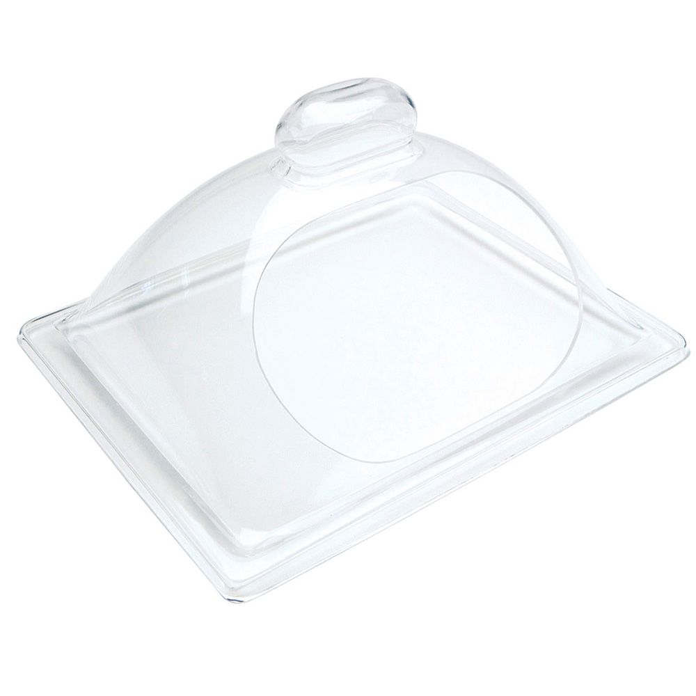 Acrylic Rectangular Ice Bowl Dome w/ Side Cut, Clear, 12 x 10 x 5