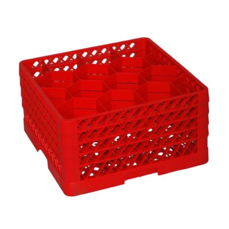 Traex&reg; 12 Compartment Red Glass Rack with 4 Extenders