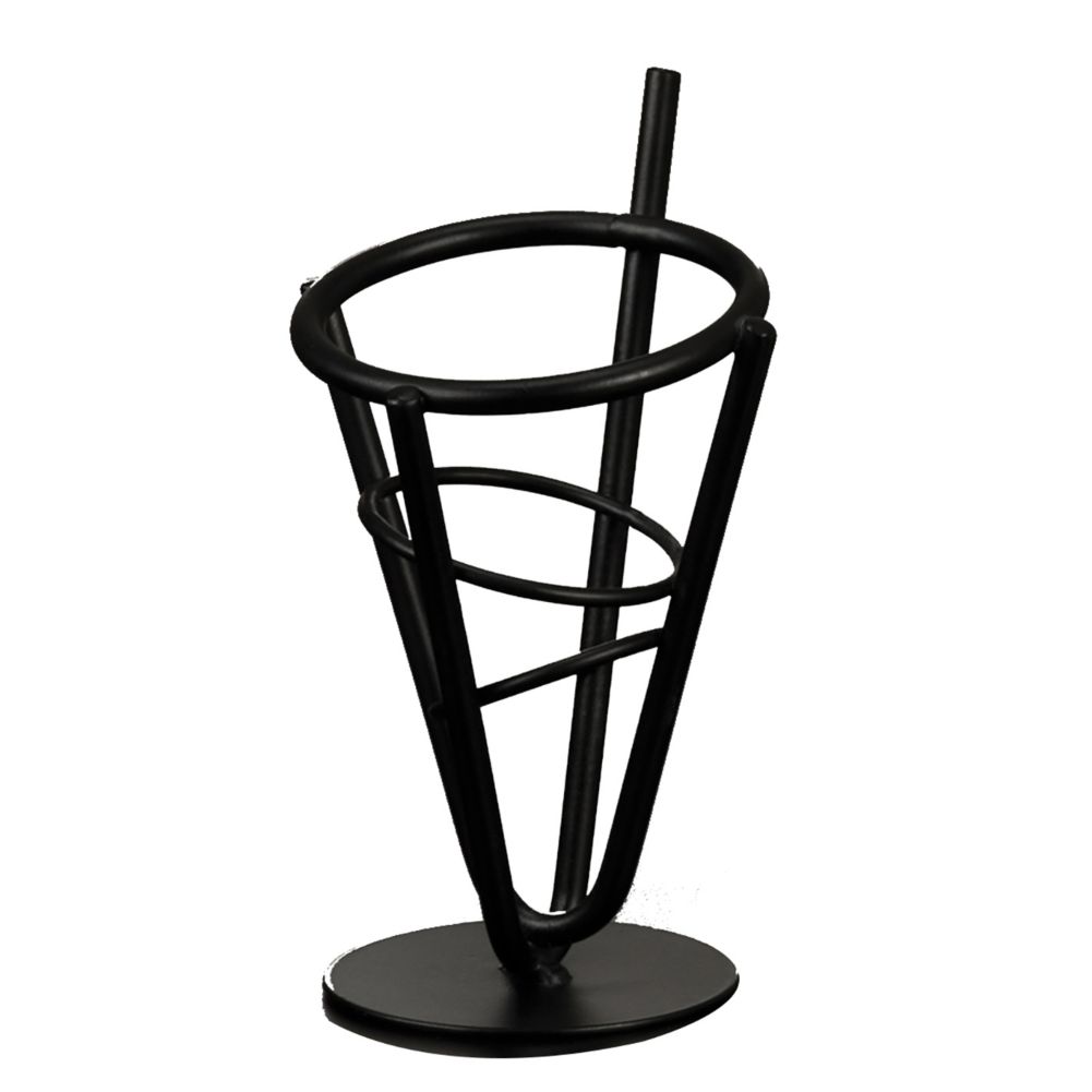 American Metalcraft Black 7-1/4" Tall Wrought Iron Fry Basket
