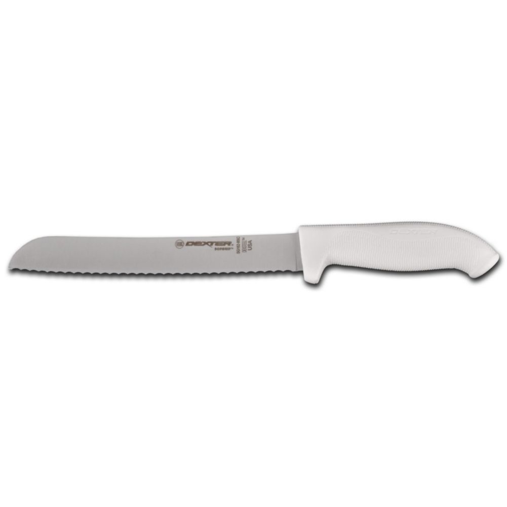 Dexter Russell SofGrip White Handle Scalloped 8" Bread Knife