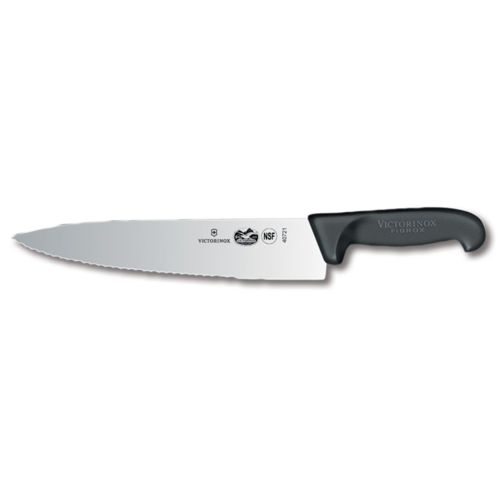 Victorinox 10" Wavy Edge Blade Offset Bread Knife w/ Black Handle