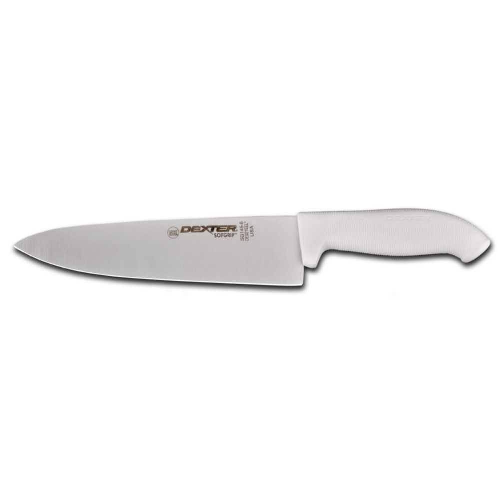 Dexter Russell SofGrip&trade; White Handle  8" Cooks Knife