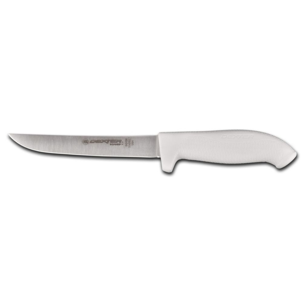 Dexter Russell SofGrip 6" Wide Boning Knife w/ White Handle