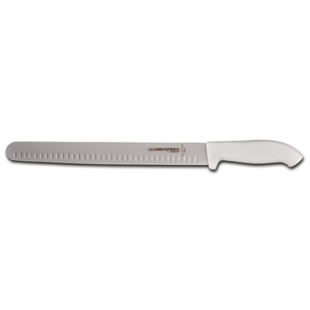 Dexter Russell SofGrip White Handle 14-In. Wide Duo-Edge Roast Slicer