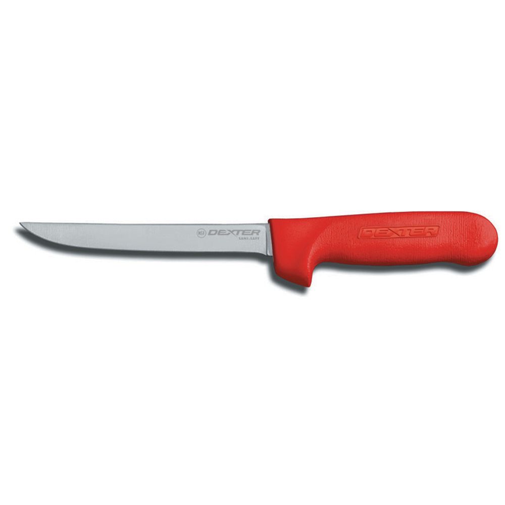 Dexter Russell Sani-Safe&reg; Red Handle 6" Narrow Boning Knife