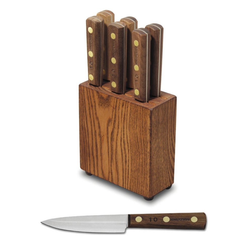 Dexter Russell Traditional 6-Piece Steak Knife Set w/ Wooden Block