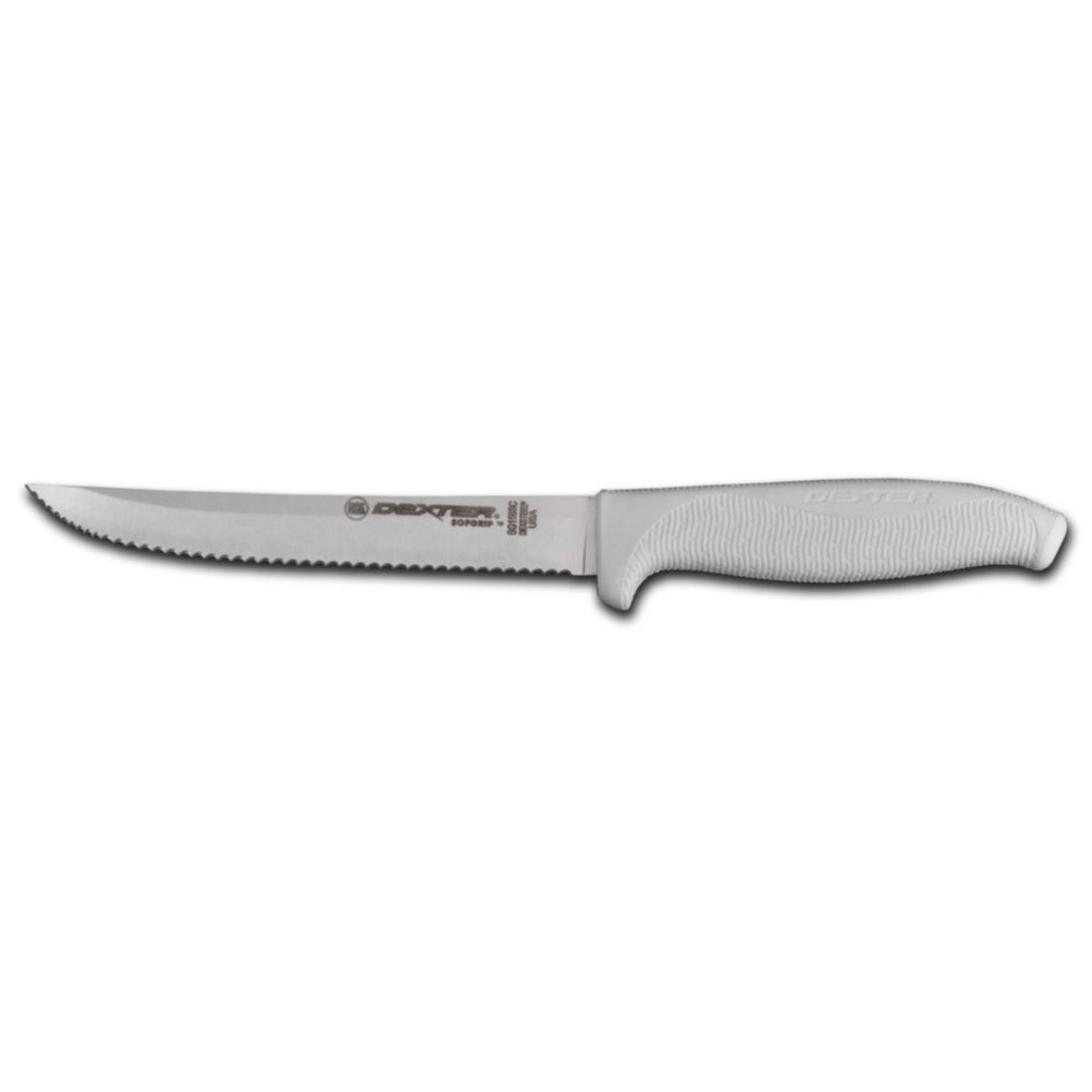 Dexter Russell SofGrip White Handle 6" Scalloped Utility Knife