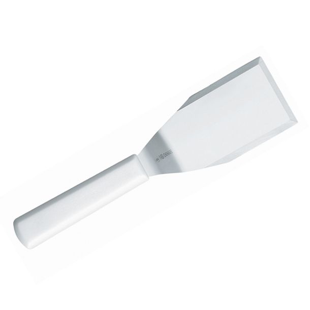 Mundial Hamburger Turner w/ White Handle - 4" x 3"